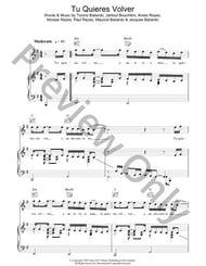 Tu Quieres Volver piano sheet music cover